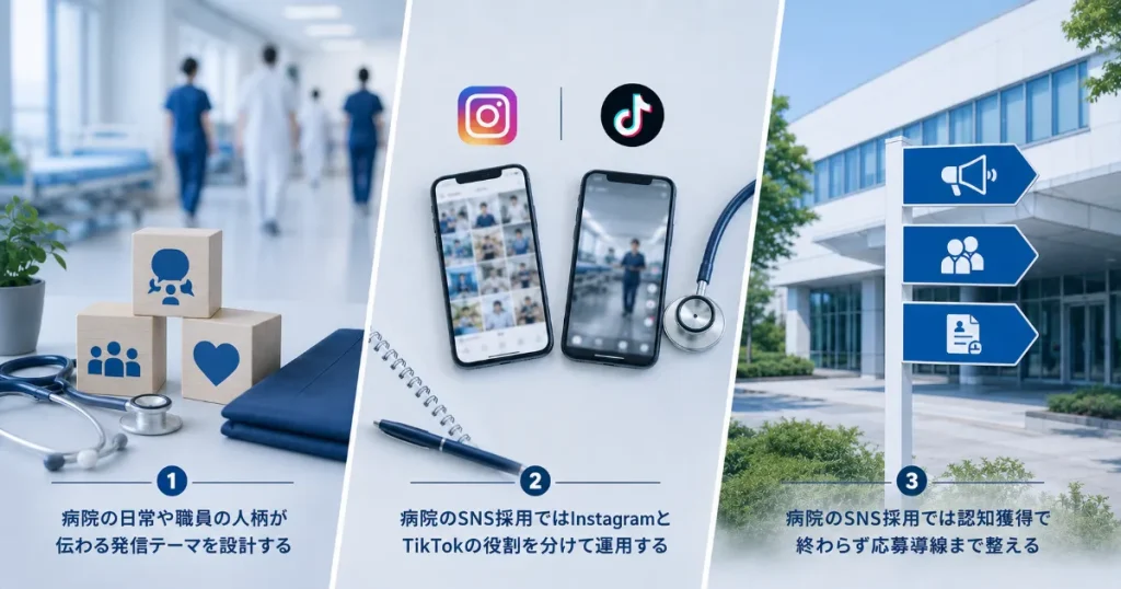 病院のSNS採用で押さえたい3つの運用ポイント