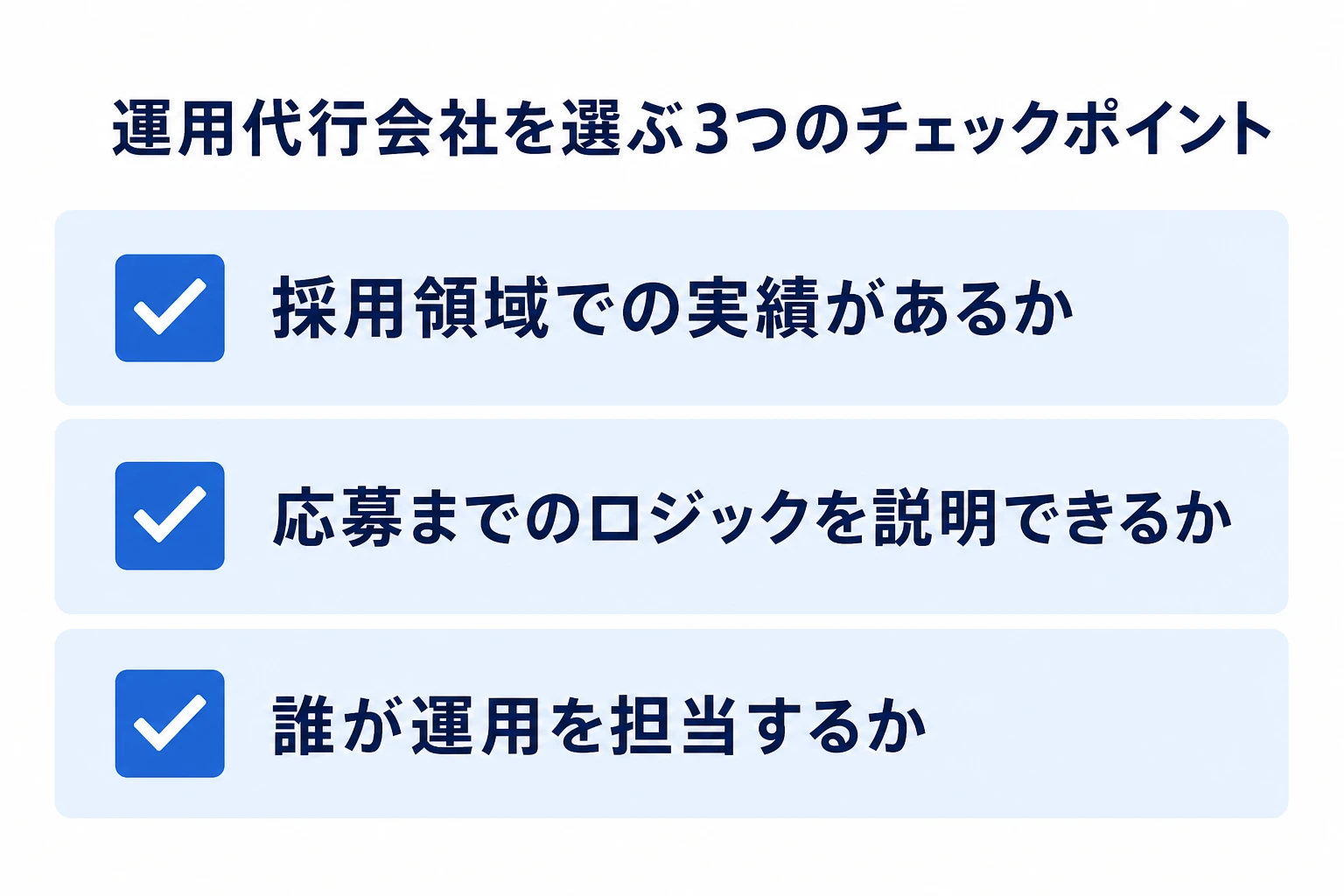 運用代行会社の選び方3つのポイント