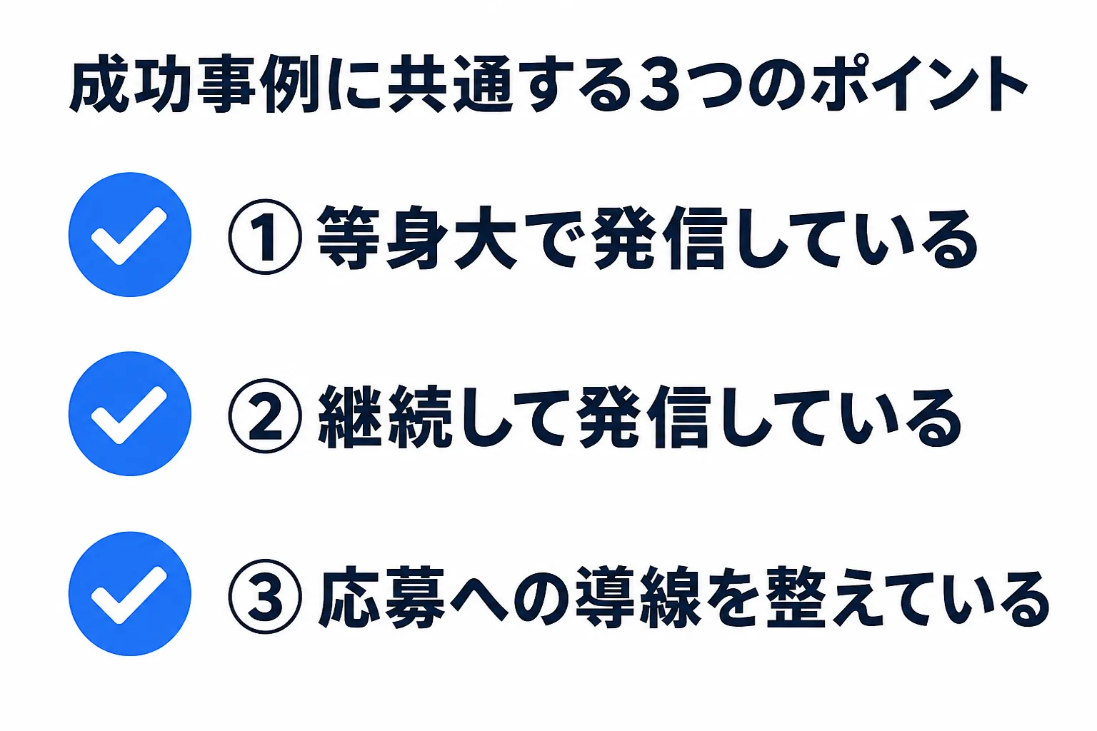 Instagram採用の成功事例に共通するポイントの図