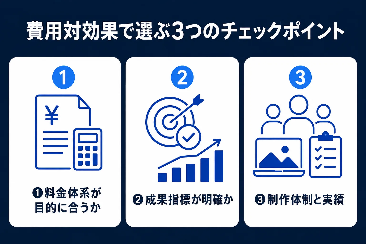 費用対効果で選ぶ3つのチェックポイント